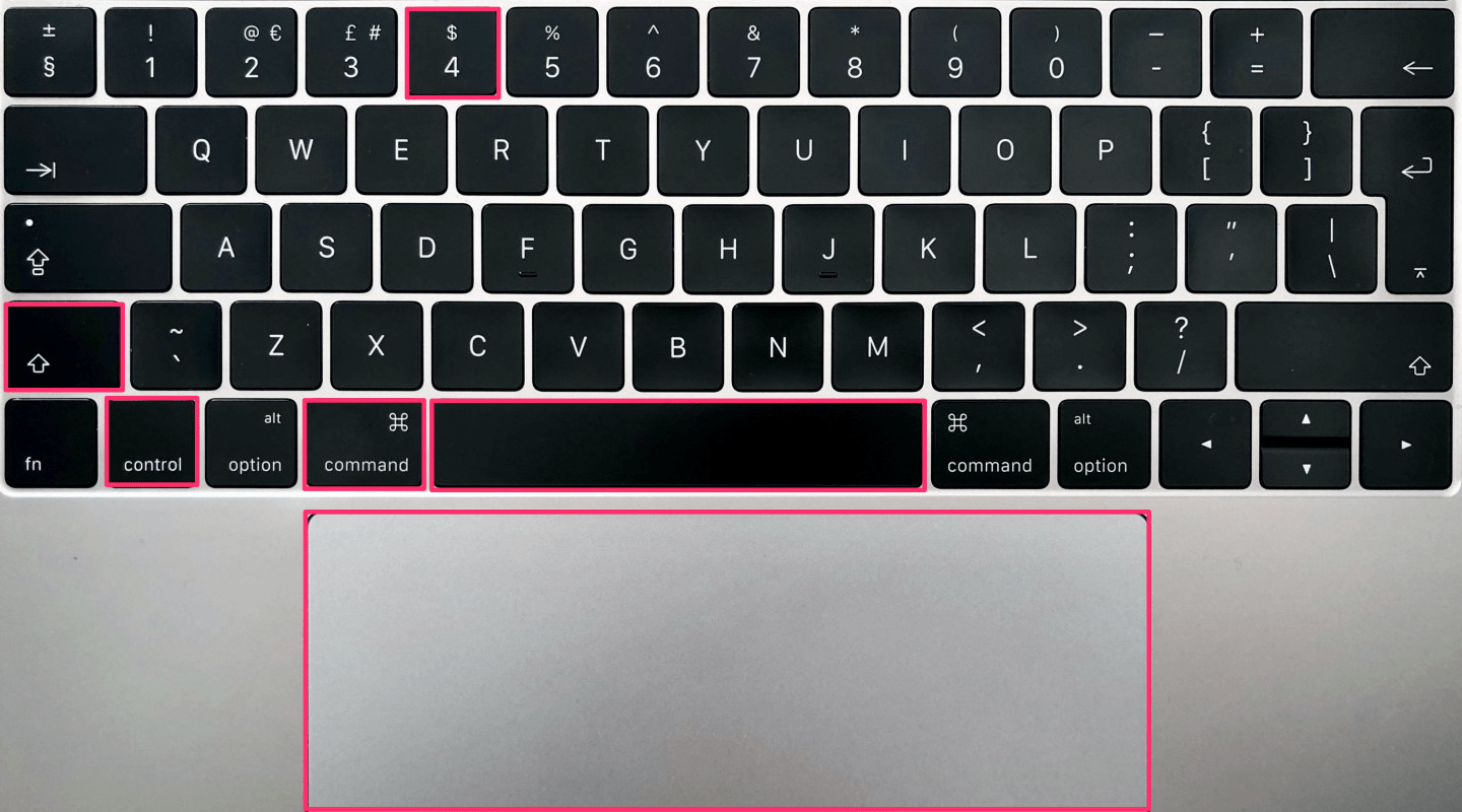 take screenshot on mac keyboard for small area